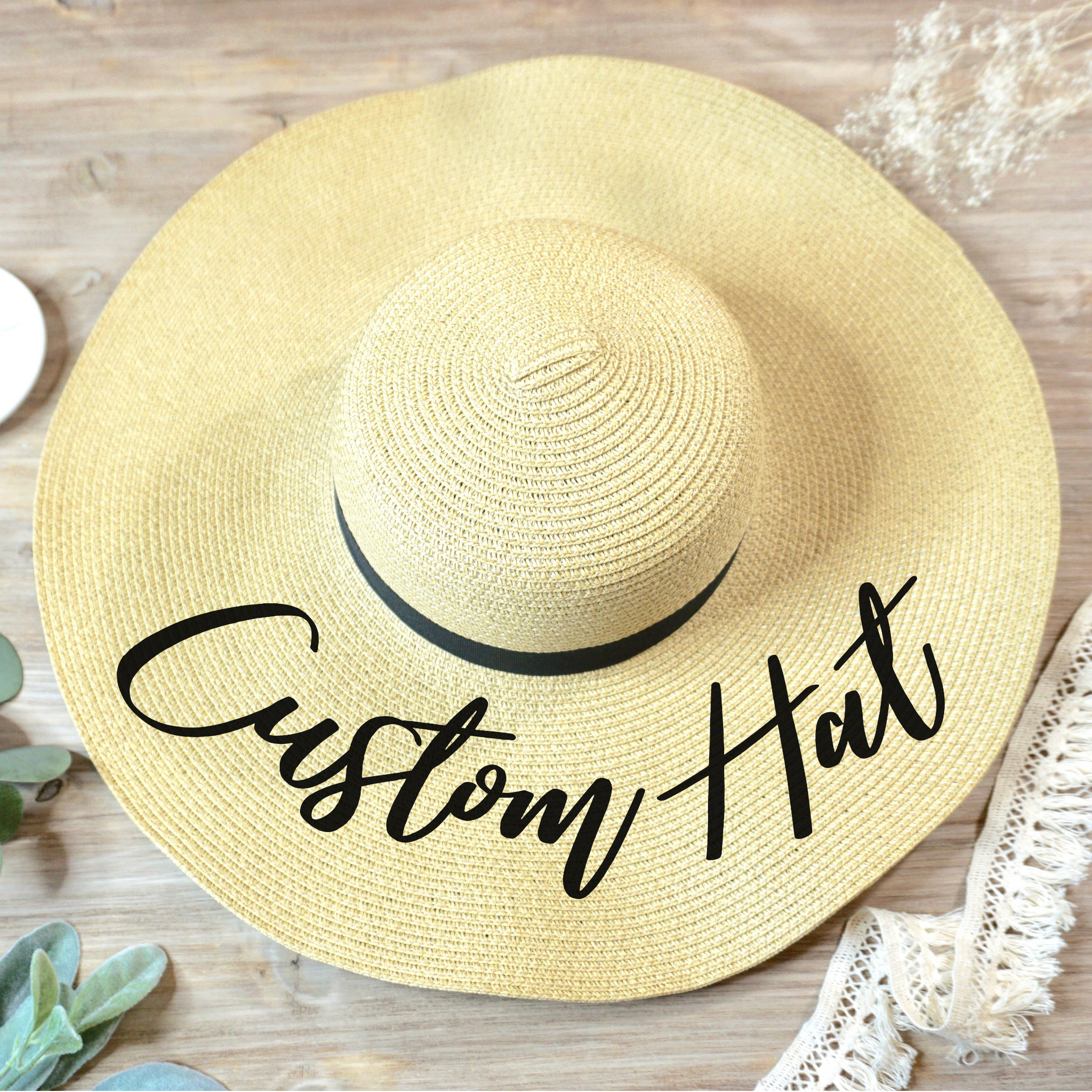 12 COLOR Custom Embroidered Women's Sun Hat Pom Pom Floppy Beach Hat Bridal  Beach Hat Bachelor Party Solid Color Big Brim Hat/cool Straw Hat 